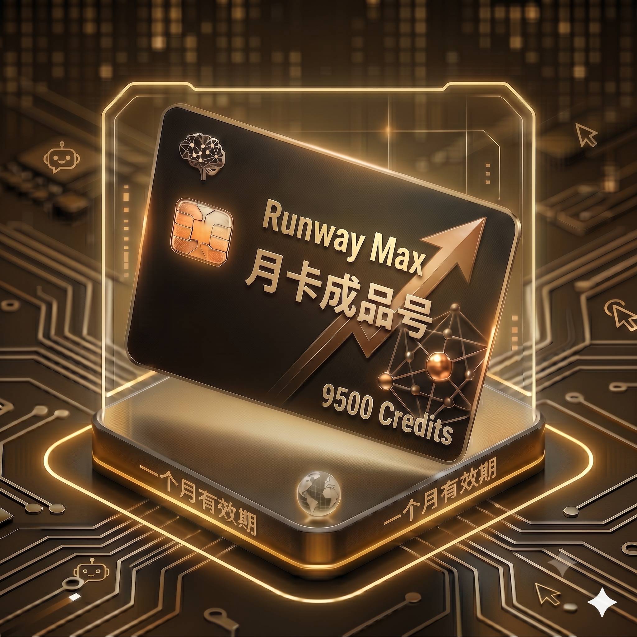 Runway Max 特殊渠道月卡独享成品号（9500积分，支持Seedance2.5等，质保24小时，人工代发）商品图片