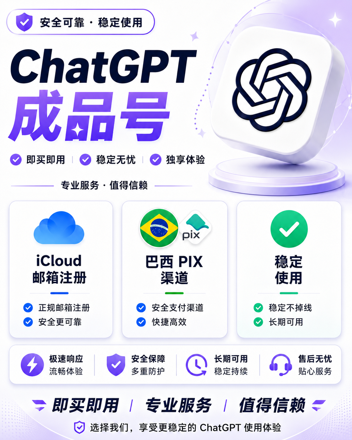GPT PLUS-成品号-质保首登-pix新渠道-支持登录codex商品图片