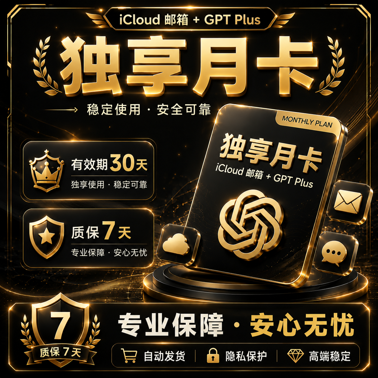 ChatGPT Plus 成品号 质保7天