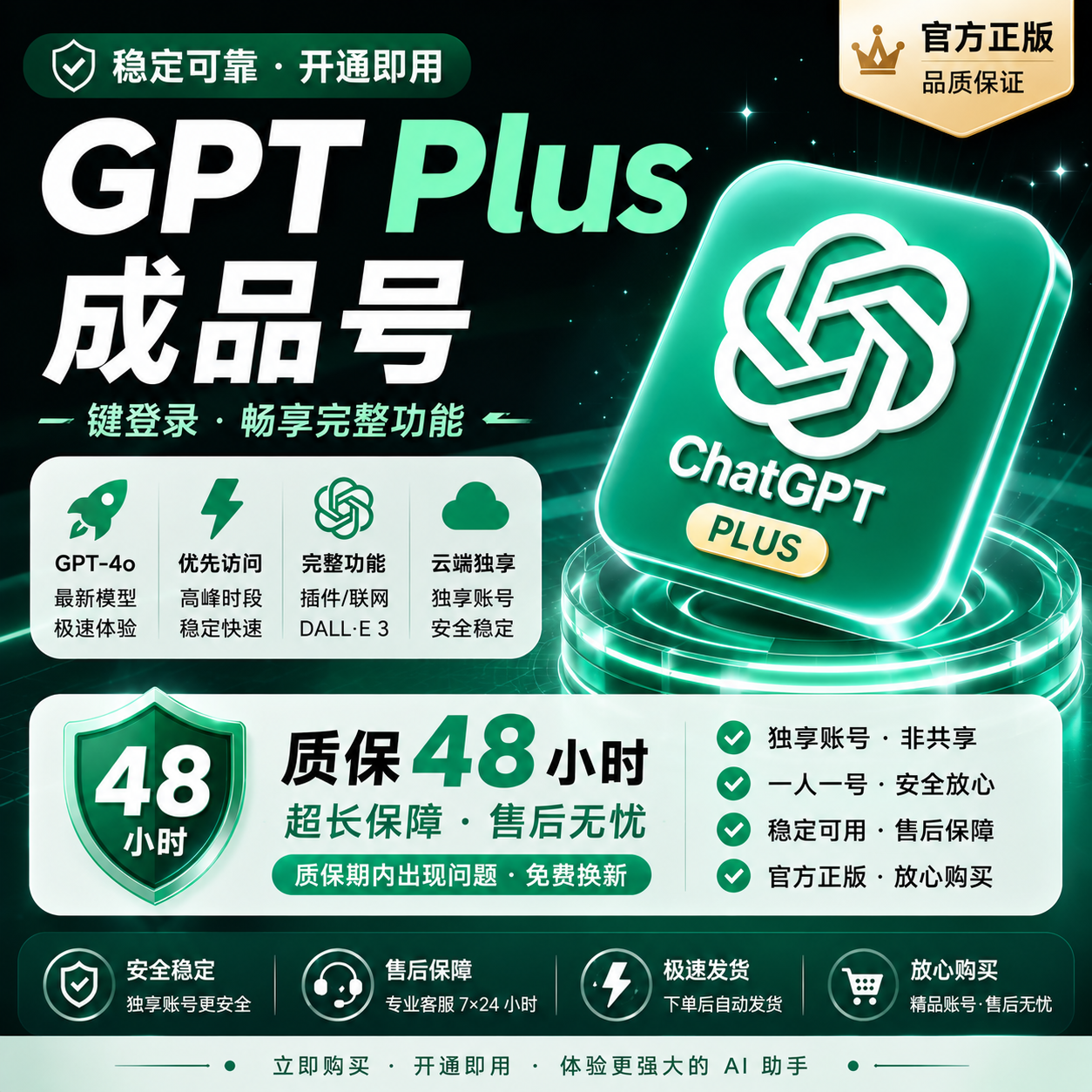 gpt plus成品号（48小时质保）商品图片
