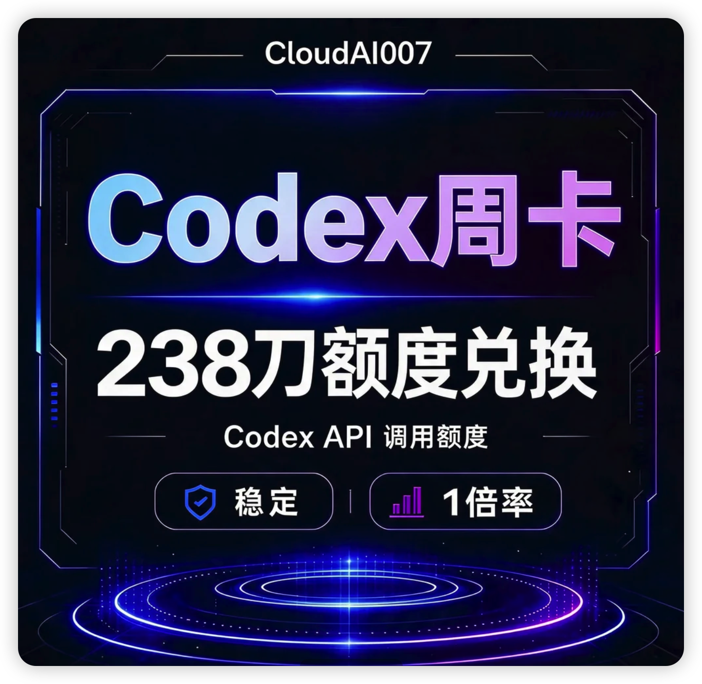 周卡 238 $（官方1倍率）