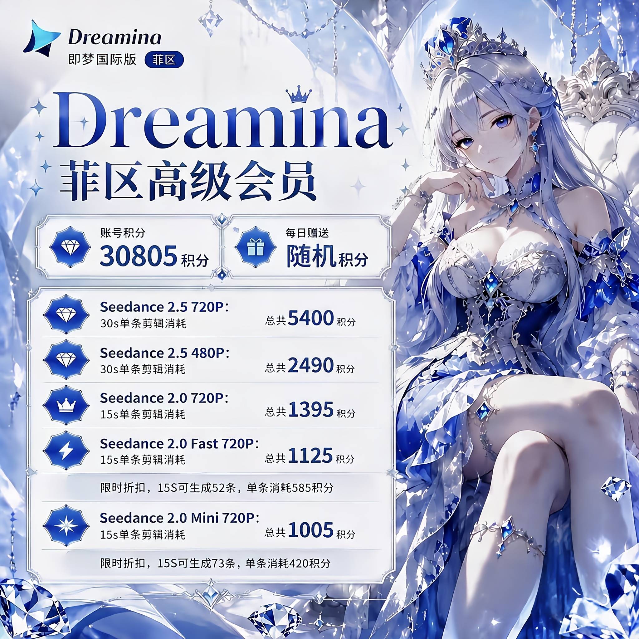 【正规实付】即梦国际版高级会员 3万+积分成品号 质保订阅30天商品图片