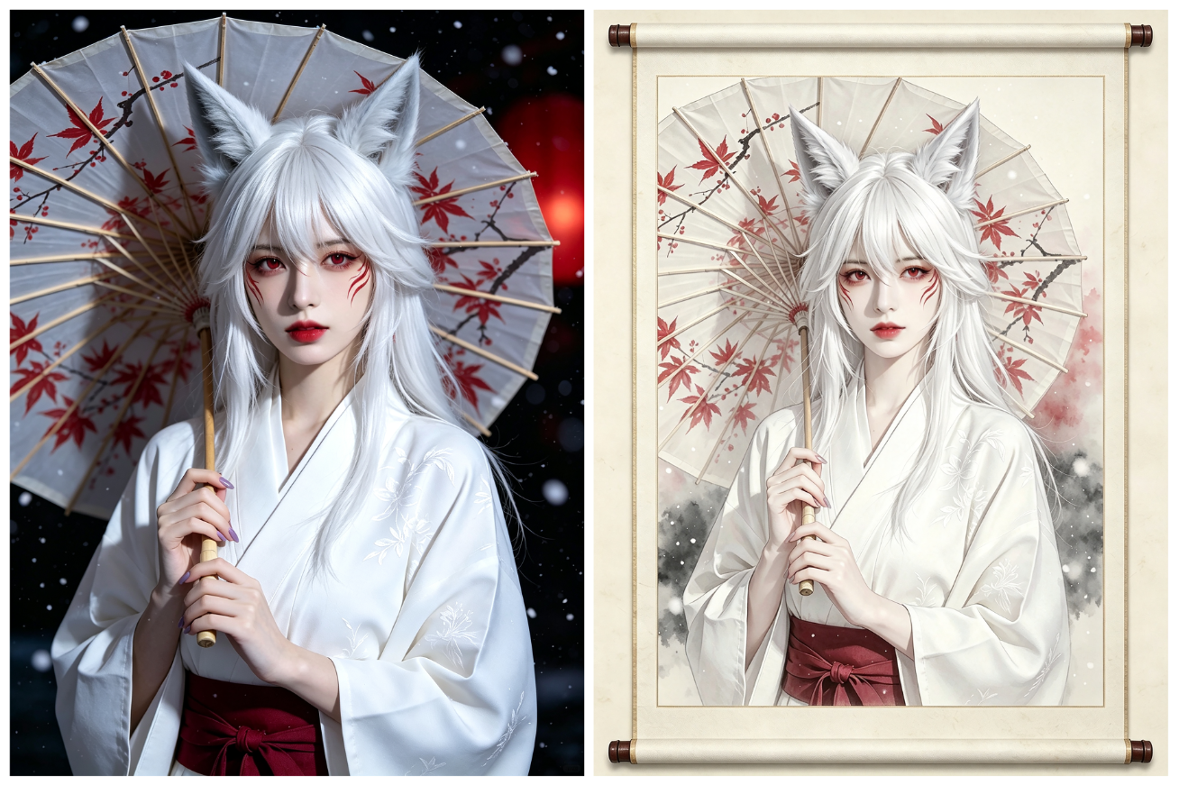 白狐女【2幅】