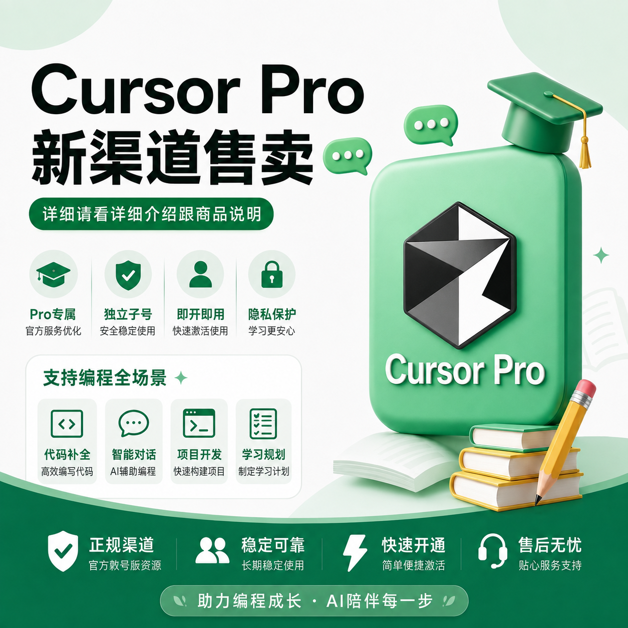 【正规实付】Cursor Pro月卡成品号，质保订阅【官方会员】商品图片