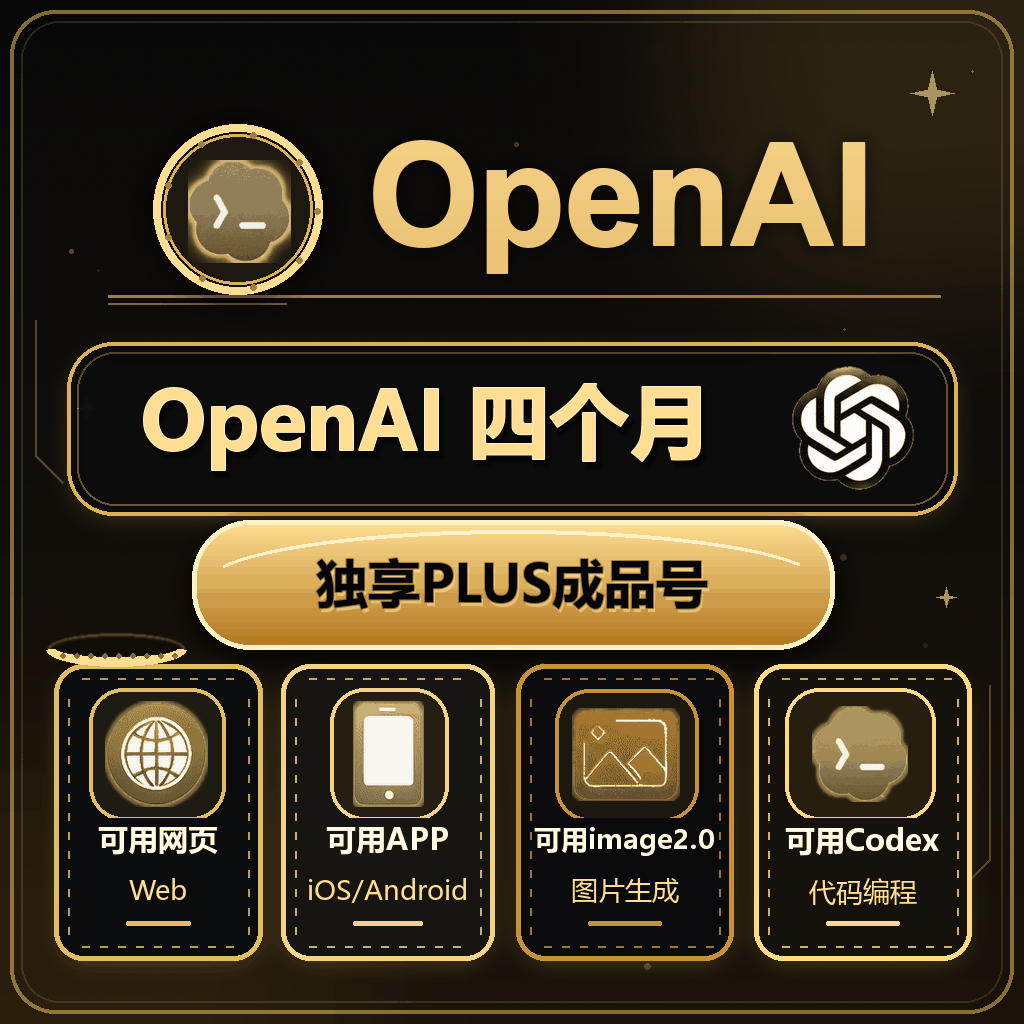 openai 四个月plus成品号(质保一个月)商品图片