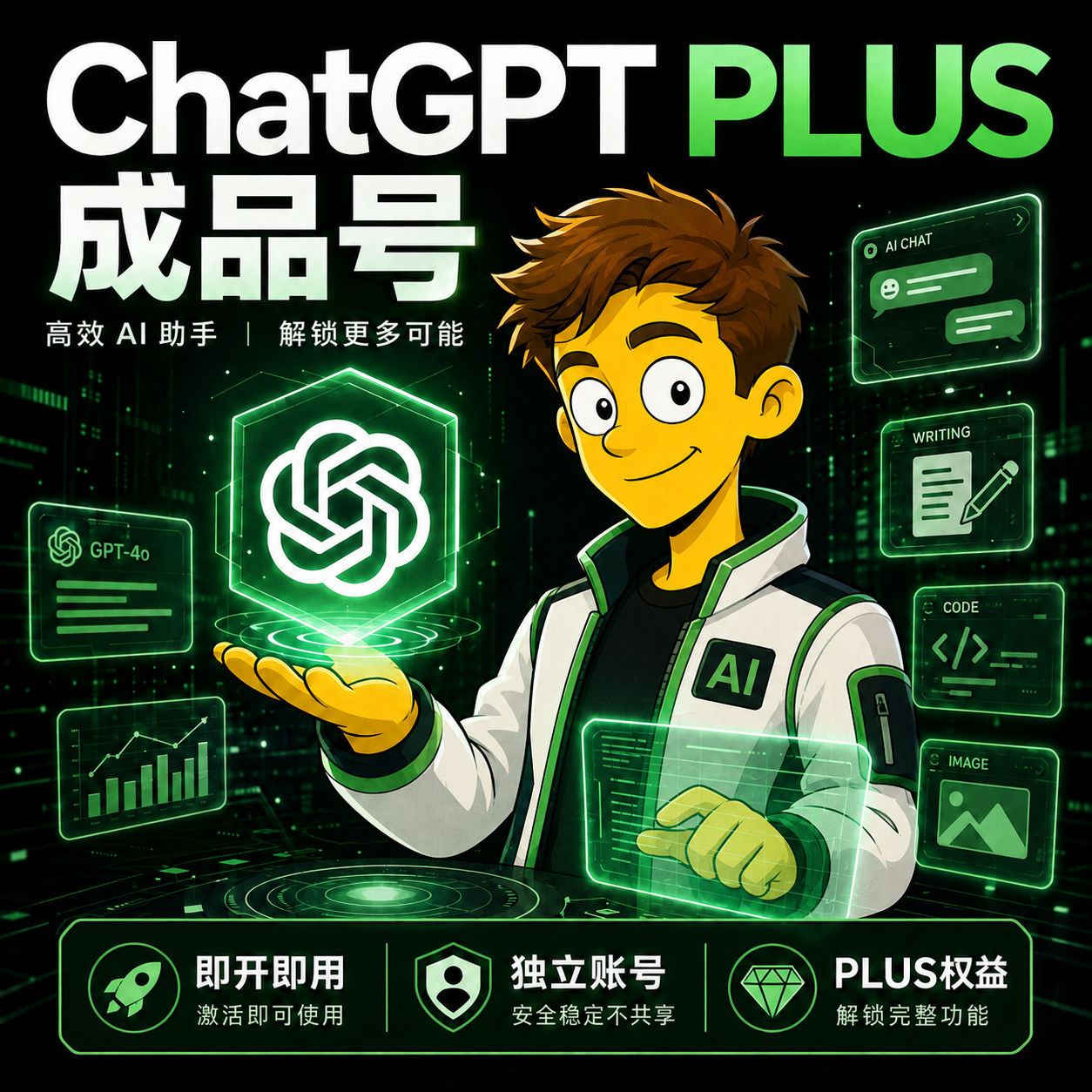 Chatgpt plus成品号 荷兰渠道 gmail邮箱 未接码 质保首登缩略图