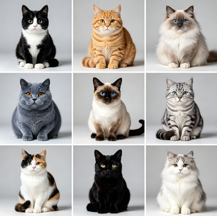 猫咪品类分鉴图(大图1张+9张小图)