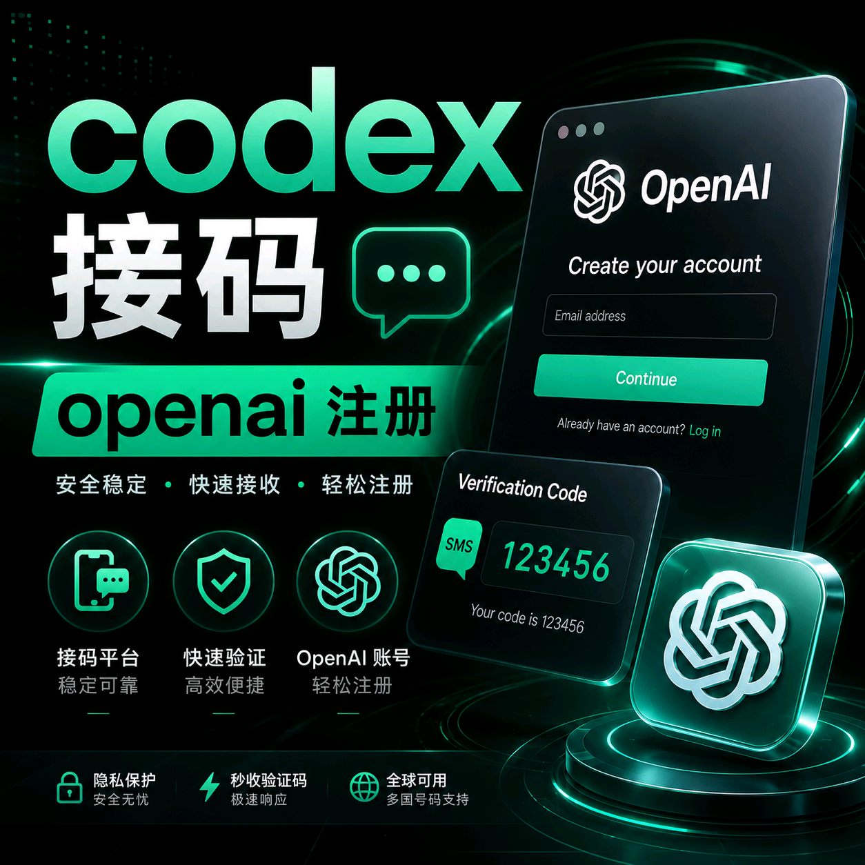 Codex 接码 美国/智利/哥伦比亚 实卡