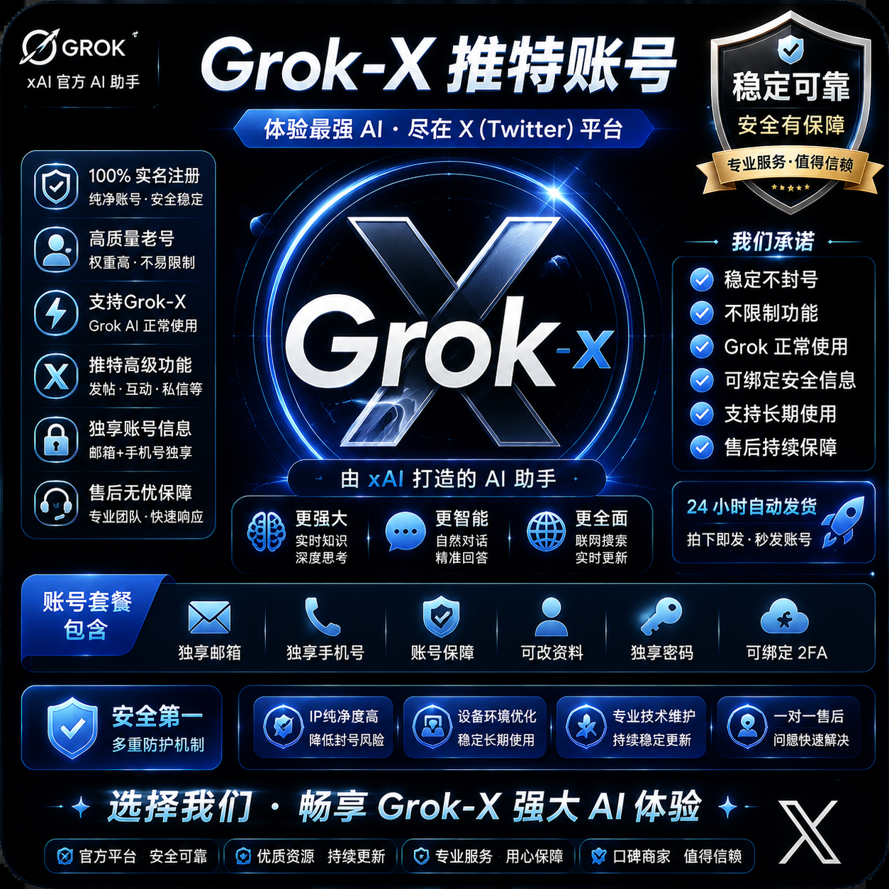 GROK Heavy三个月会员套餐成品号|无质保|XAI gr0k Bot|已稳定一个多月商品图片