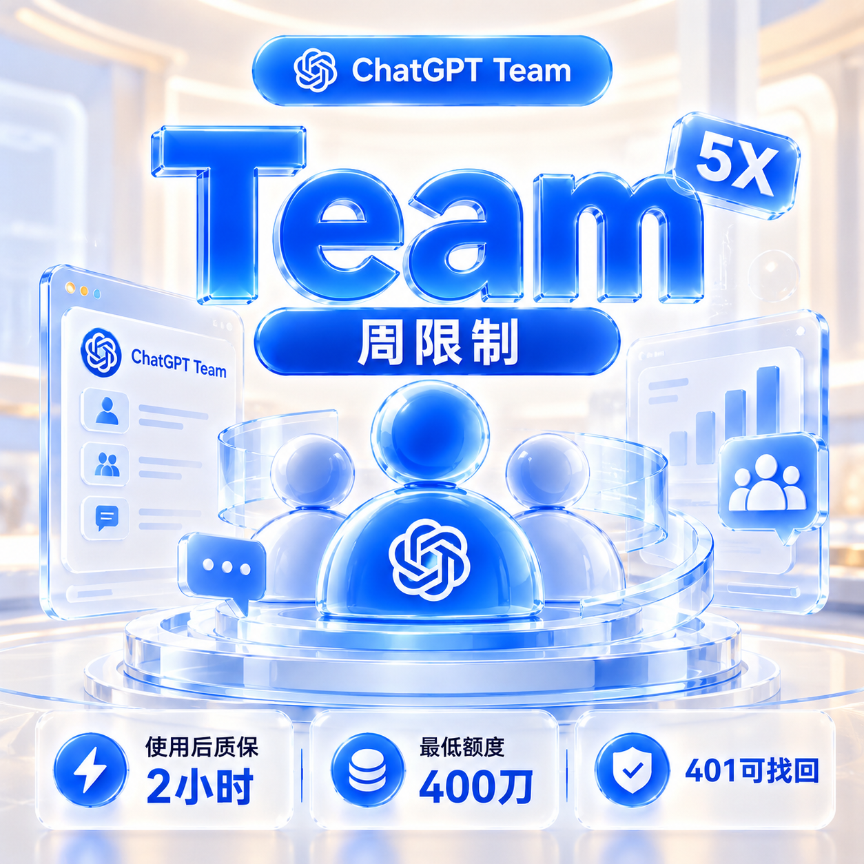 【5xTeam 首车过夜 下单后8小时踢 2FA】质保炸车封号2个小时。提前用完也踢。不保证具体额度和降智、重试断连商品图片