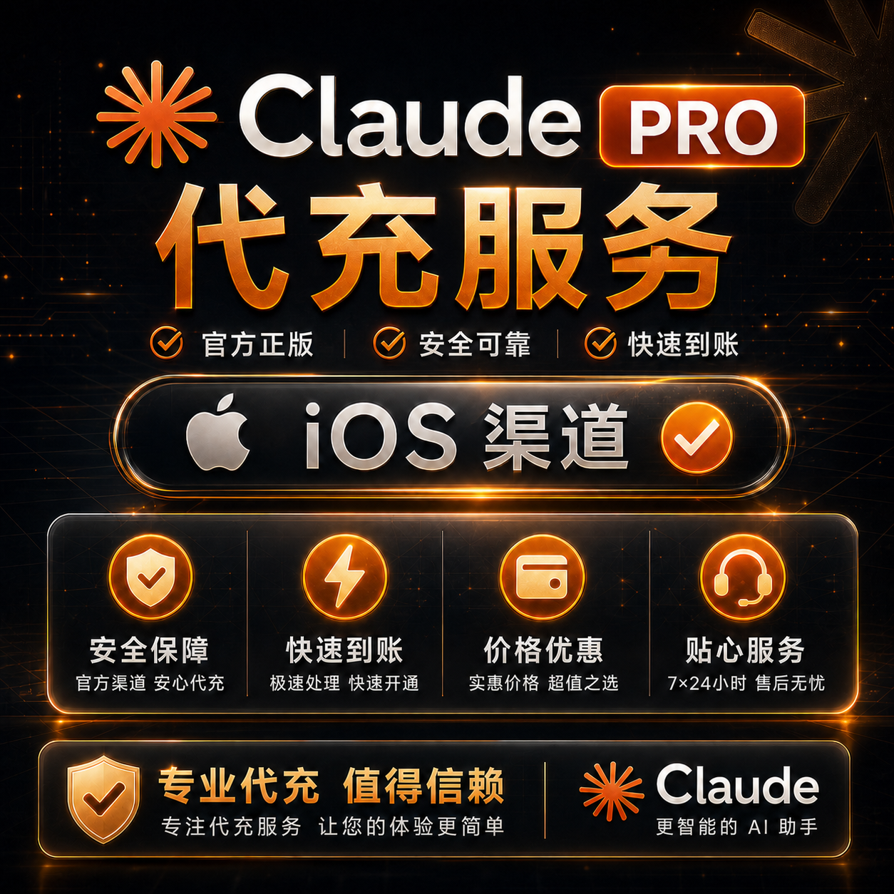 【全自动秒到】Claude Pro会员官方直充 【正规IOS保障】 24H自助卡密续费商品图片