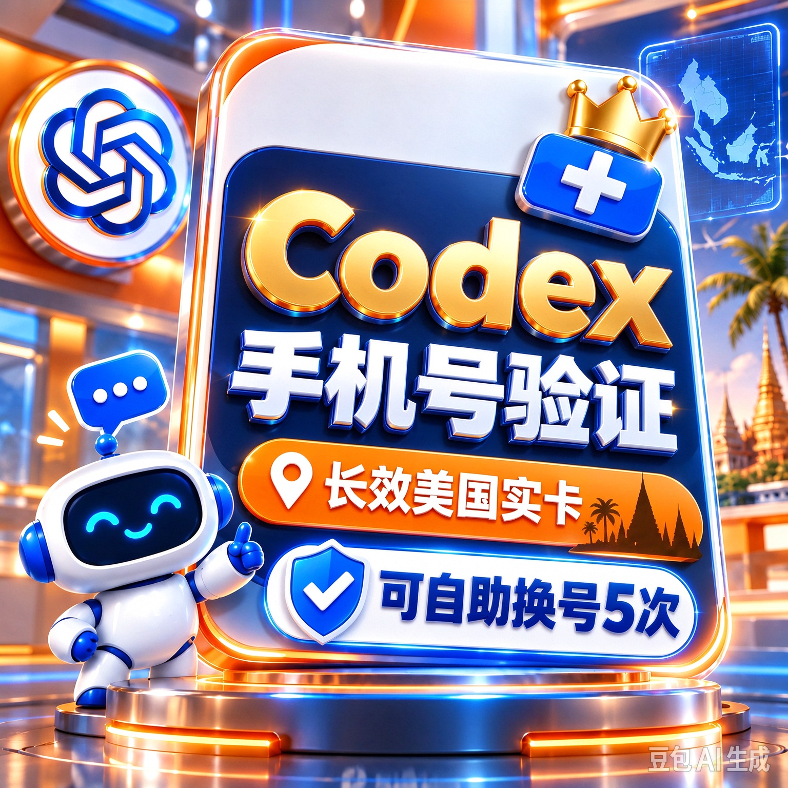 【codex手机号验证】【长效美国实卡】【可自助换号5次】商品图片