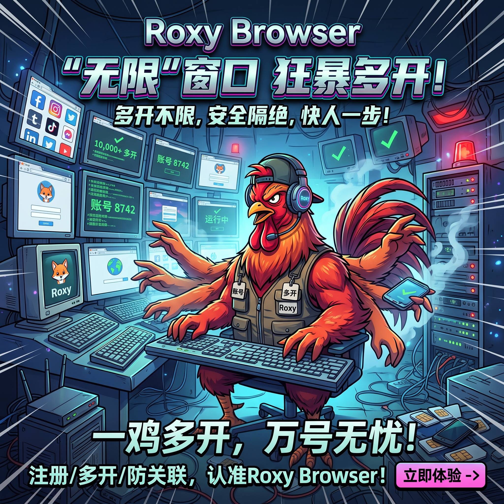 Roxy Browser“无限”窗口使用，无需付费也可以爽用 ，可以搭配注册鸡使用商品图片