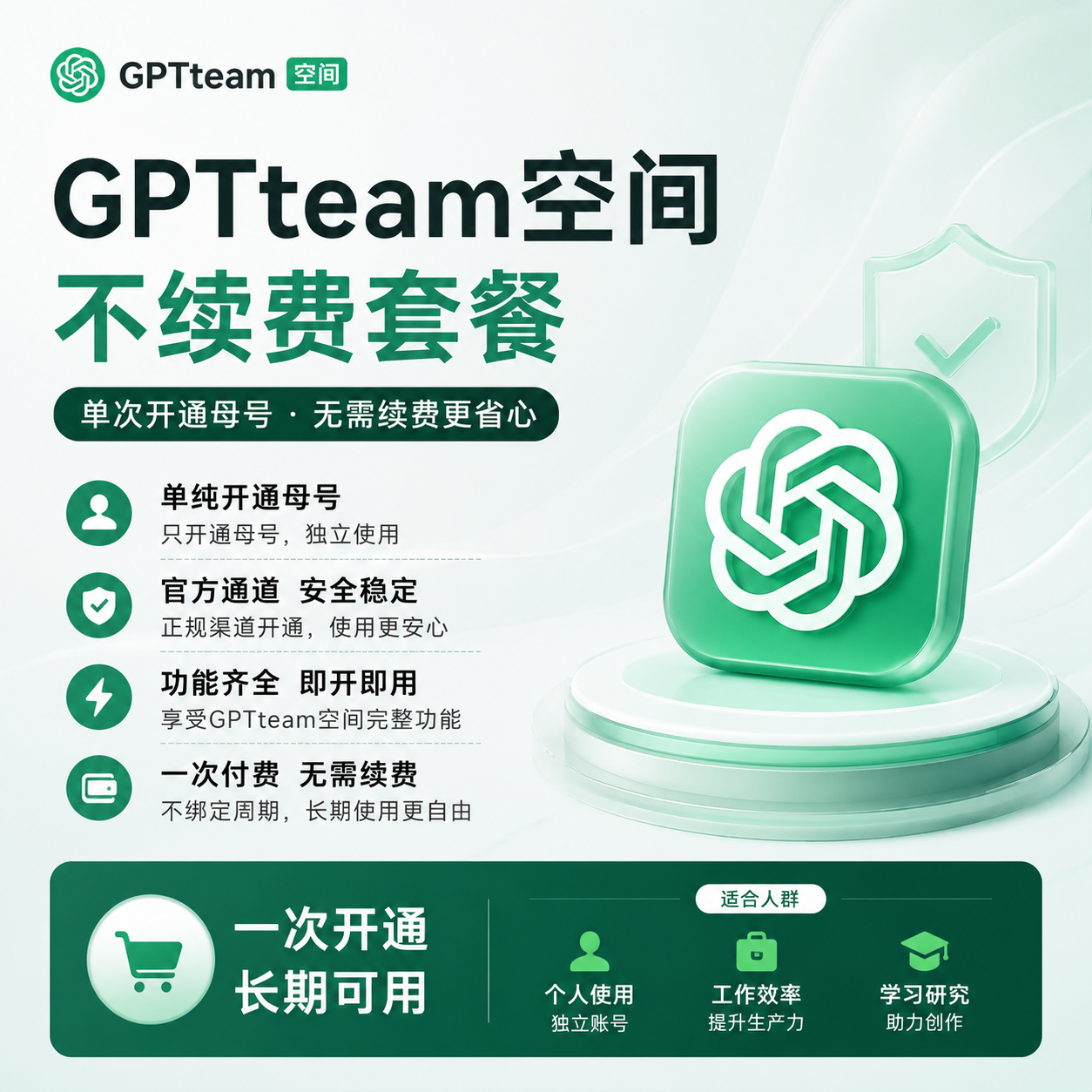 正规官方gpt business（team）2席位母号带质保 可开通自己账号不续费纯开通版本商品图片