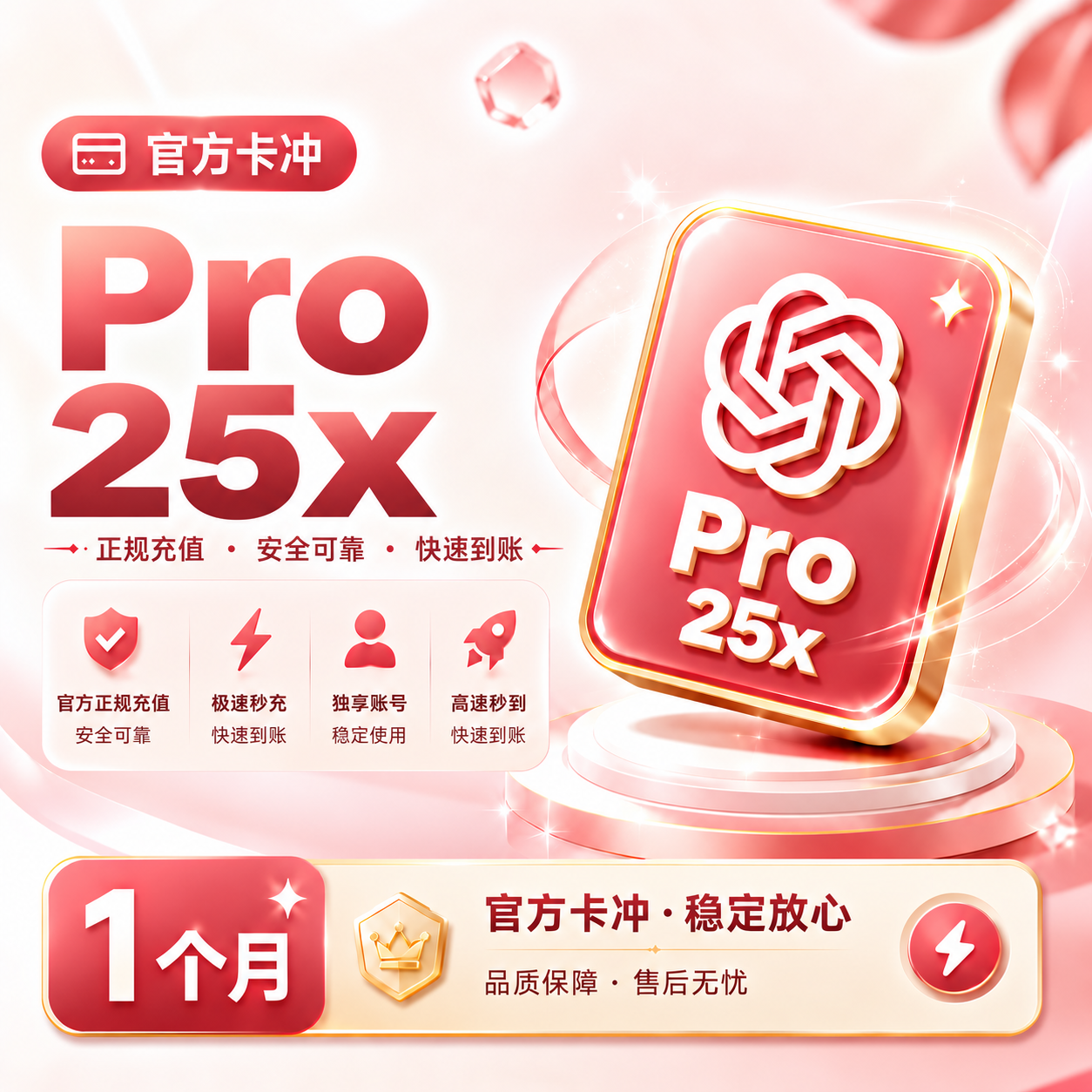 【质保订阅】卡充Codex Pro 25x CDK 官网正规充值商品图片