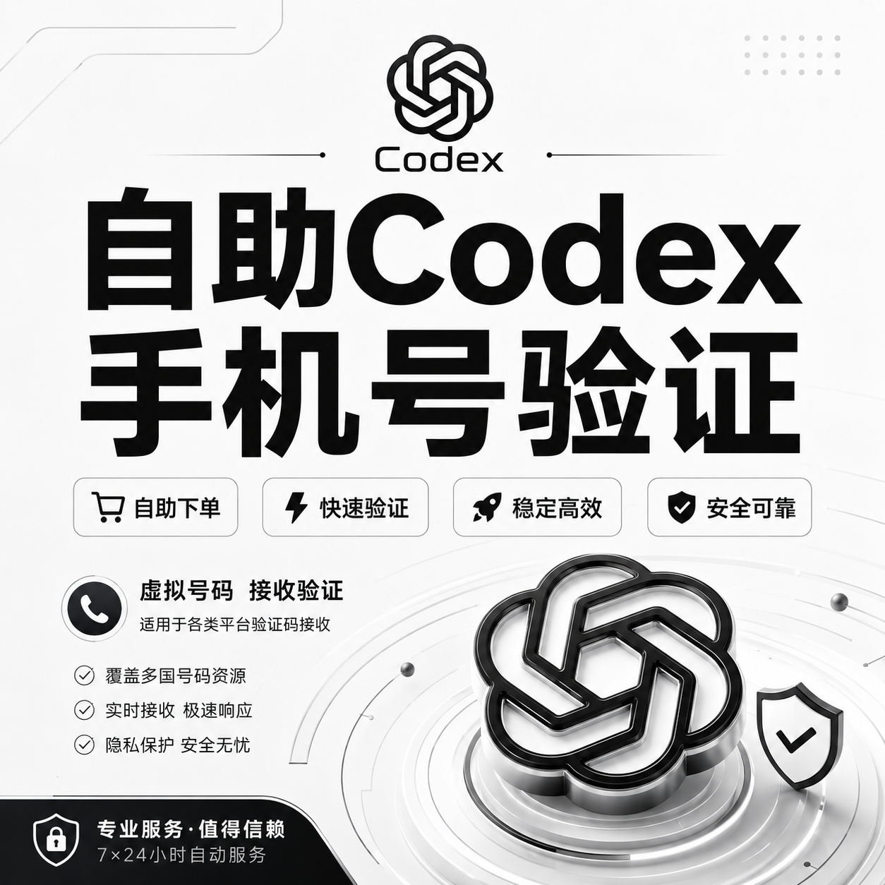 【随机地区一次性-Fido实体卡】Codex注册接码