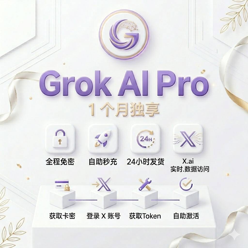 【秒充，无需等待】Grok AI 会员 1个月独享  ｜ 全程免密 ｜自主秒充，24小时自动发货商品图片