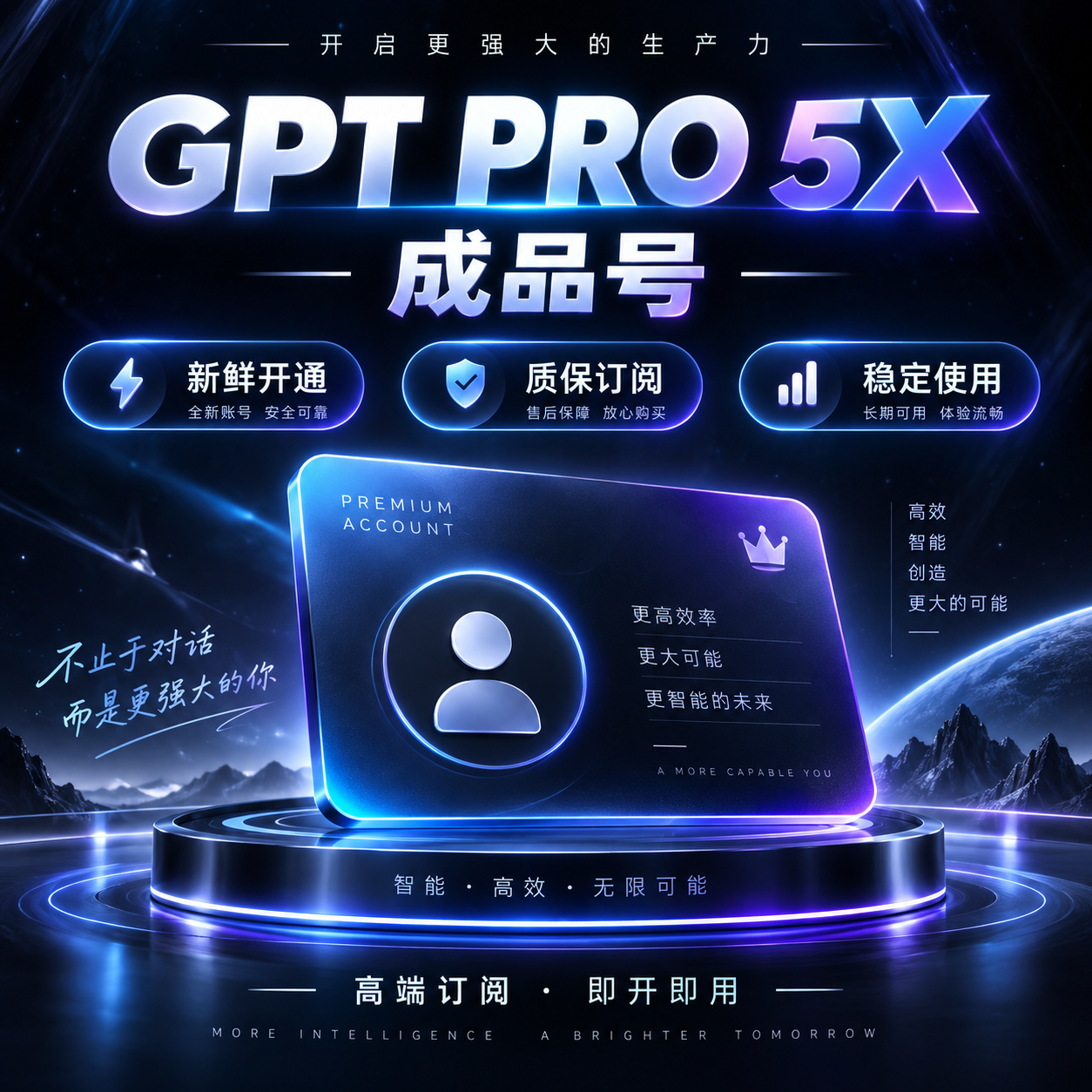 g鸡pt pro 5x 成品号 外卡支付，带账单新鲜开通的，质保订阅商品图片