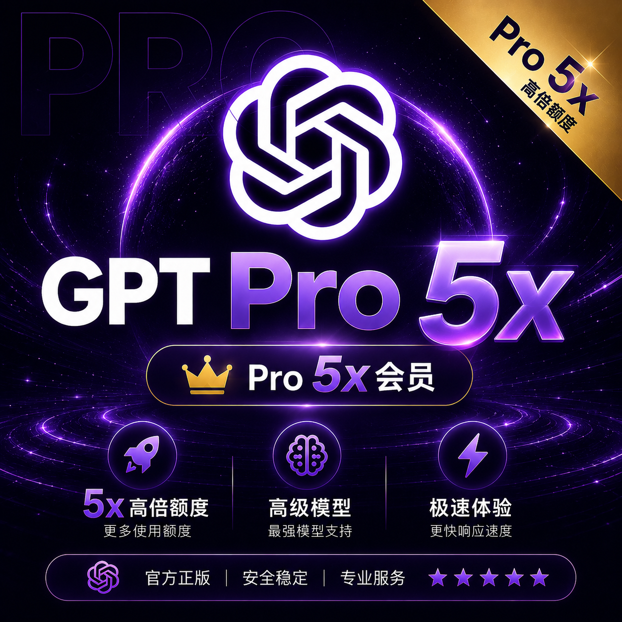 【正规】GPT Pro 5x 官方充值商品图片