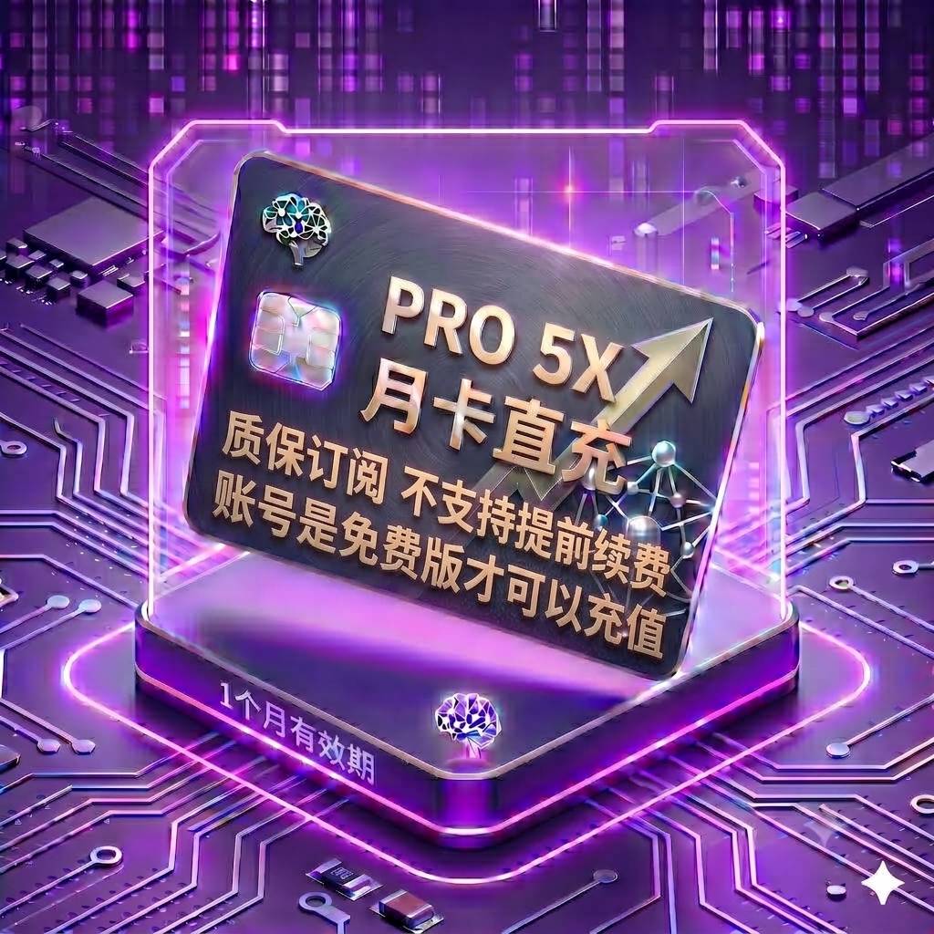Pro 5X 稳定正规渠道直充1（卡充，质保订阅，封号不质保，不支持提前续费）商品图片