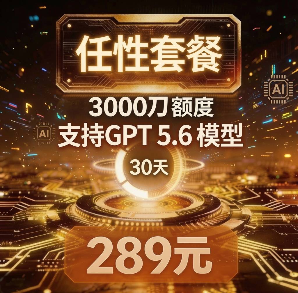 GPT中转 - 3000刀 - 289/30天 -  任性包