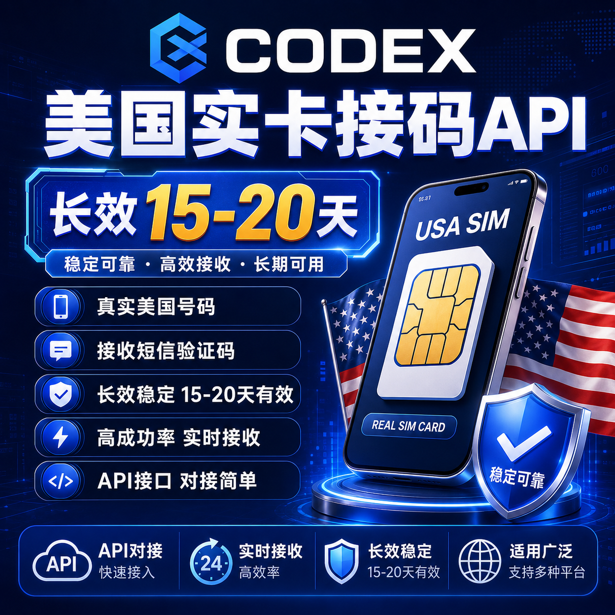 codex接码美国实卡api长效15-20天（gpt接码）商品图片