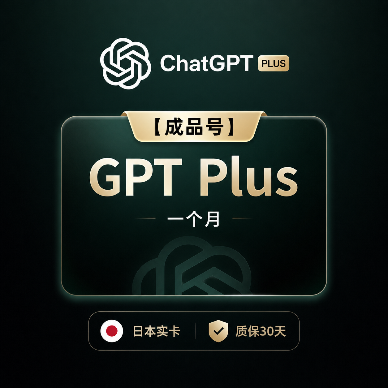 【成品号】GPT plus一个月 【日本实卡 质保30天】商品图片