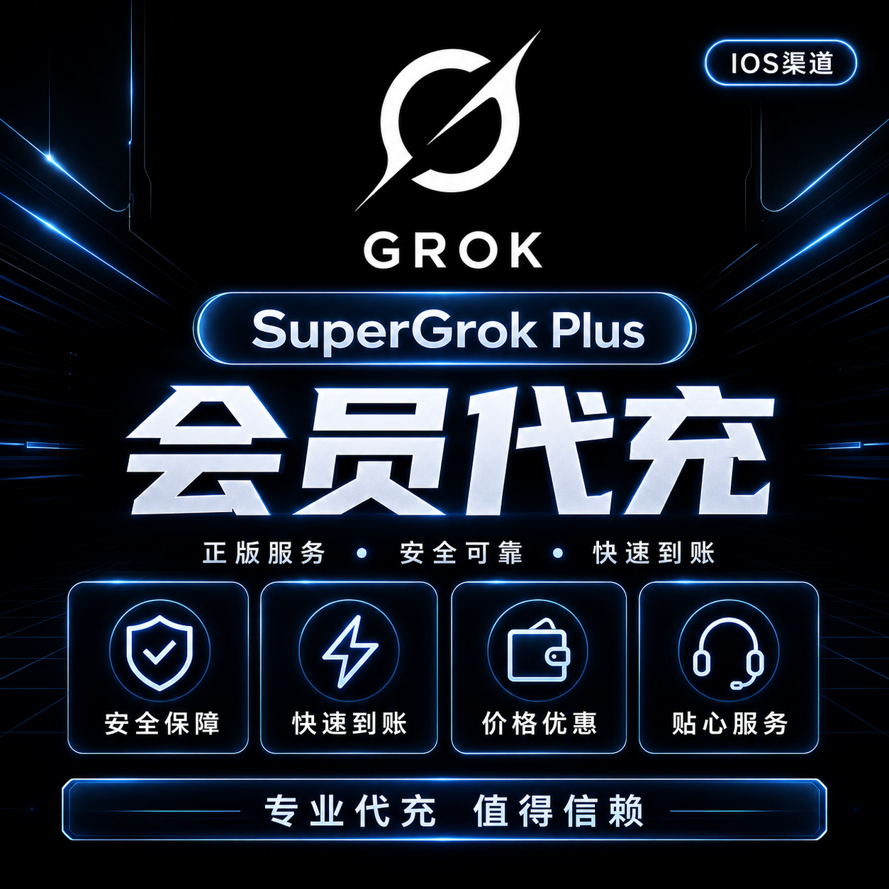 【IOS美区】Grok Super Grok Plus 官方充值（月卡） (ID直充)商品图片