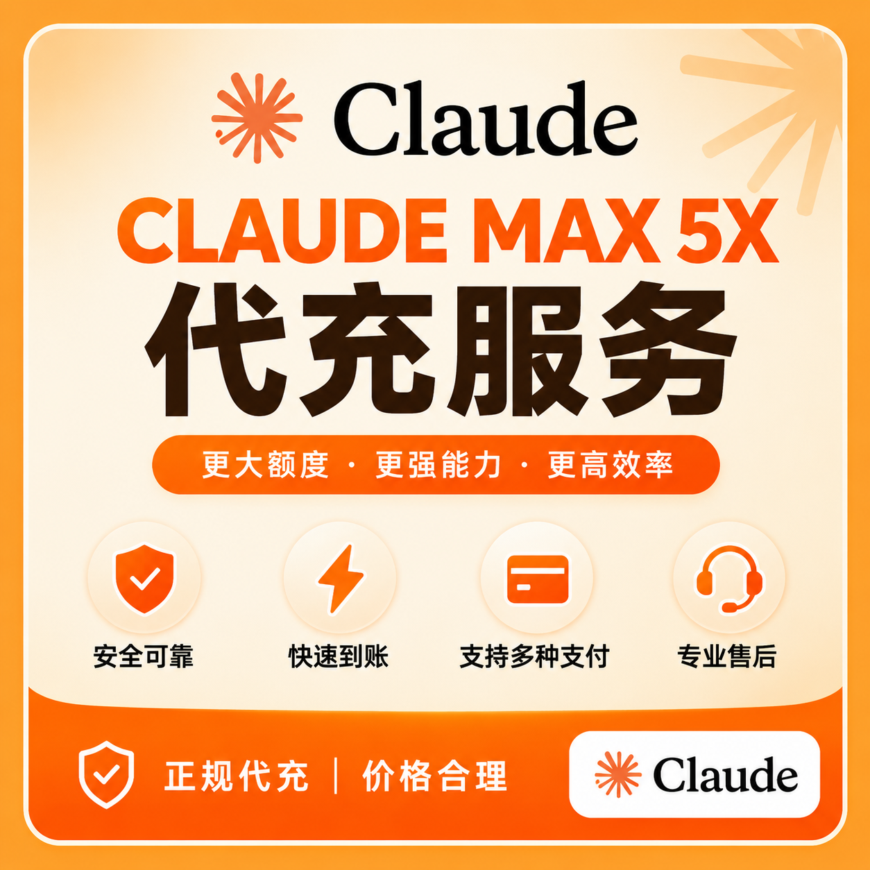 【IOS美区】Claude Max 5x 官方充值月卡【正规实付】商品图片