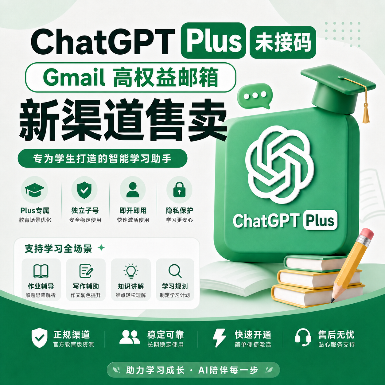 🚀【新渠道】直供 ChatGPT Plus（谷歌个人邮箱注册，非裂变邮箱）
