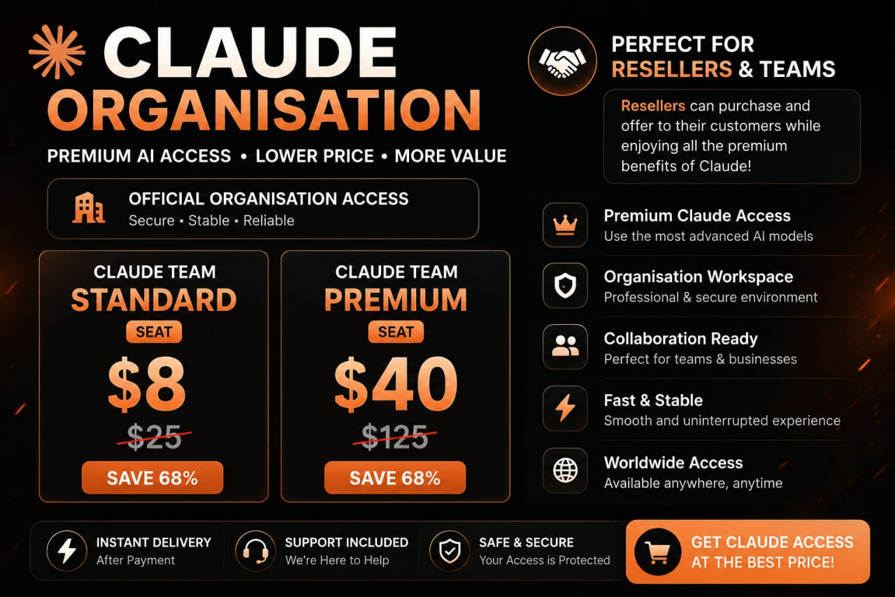 Claude Team顶级企业组织母号（带独立控制面板 / 自开子账号）可开200个席位商品图片