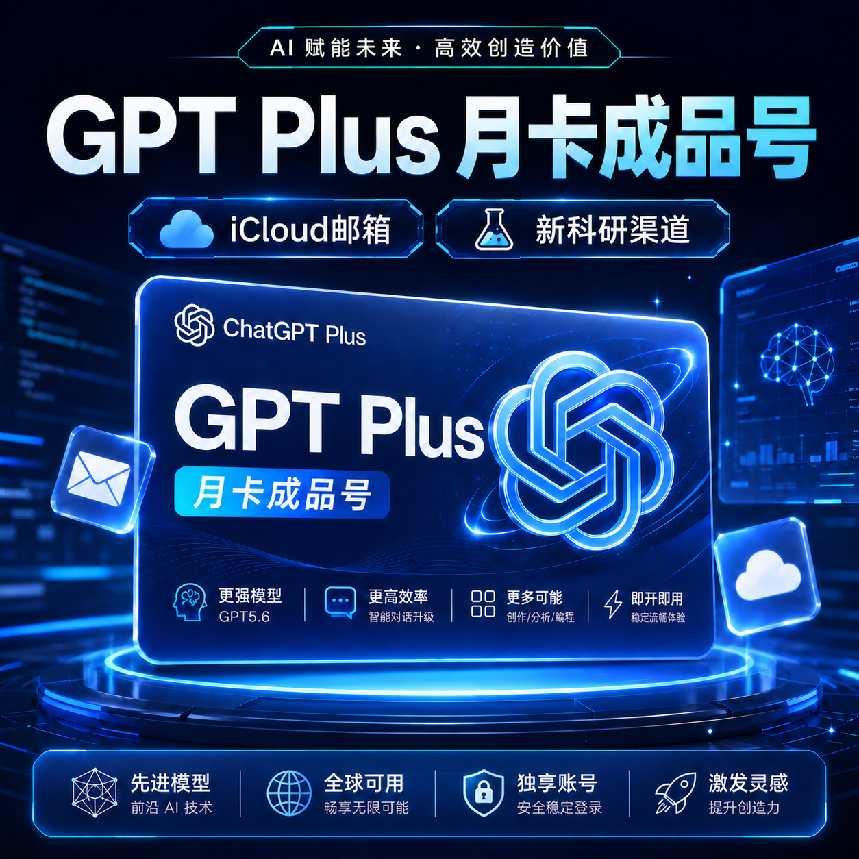 GPT Plus 月卡成品号（UPI渠道）商品图片