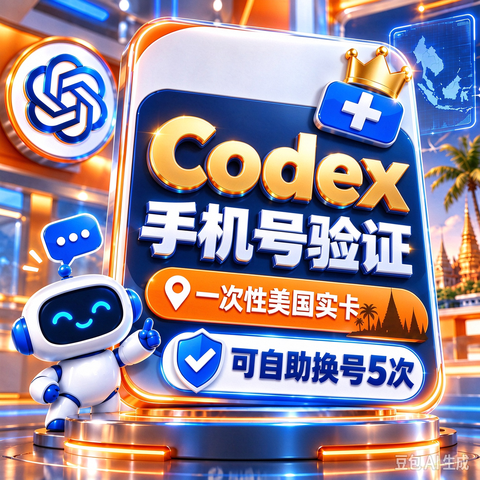 【codex手机号验证】【一次性美国实卡】【5次自助换号】商品图片