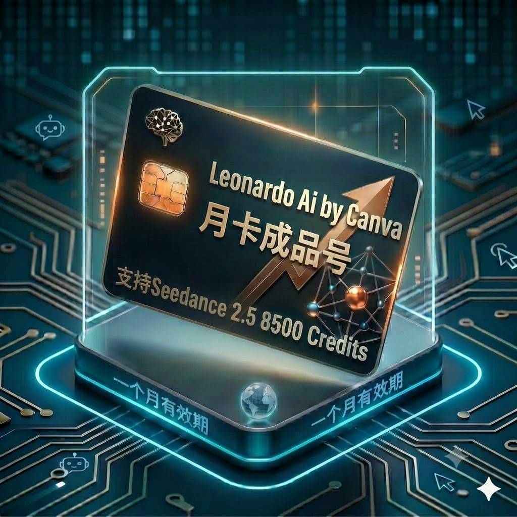 Leonardo Ai 稳定特殊渠道月卡独享成品号（8500积分，支持seedance2.5等，质保首登）商品图片