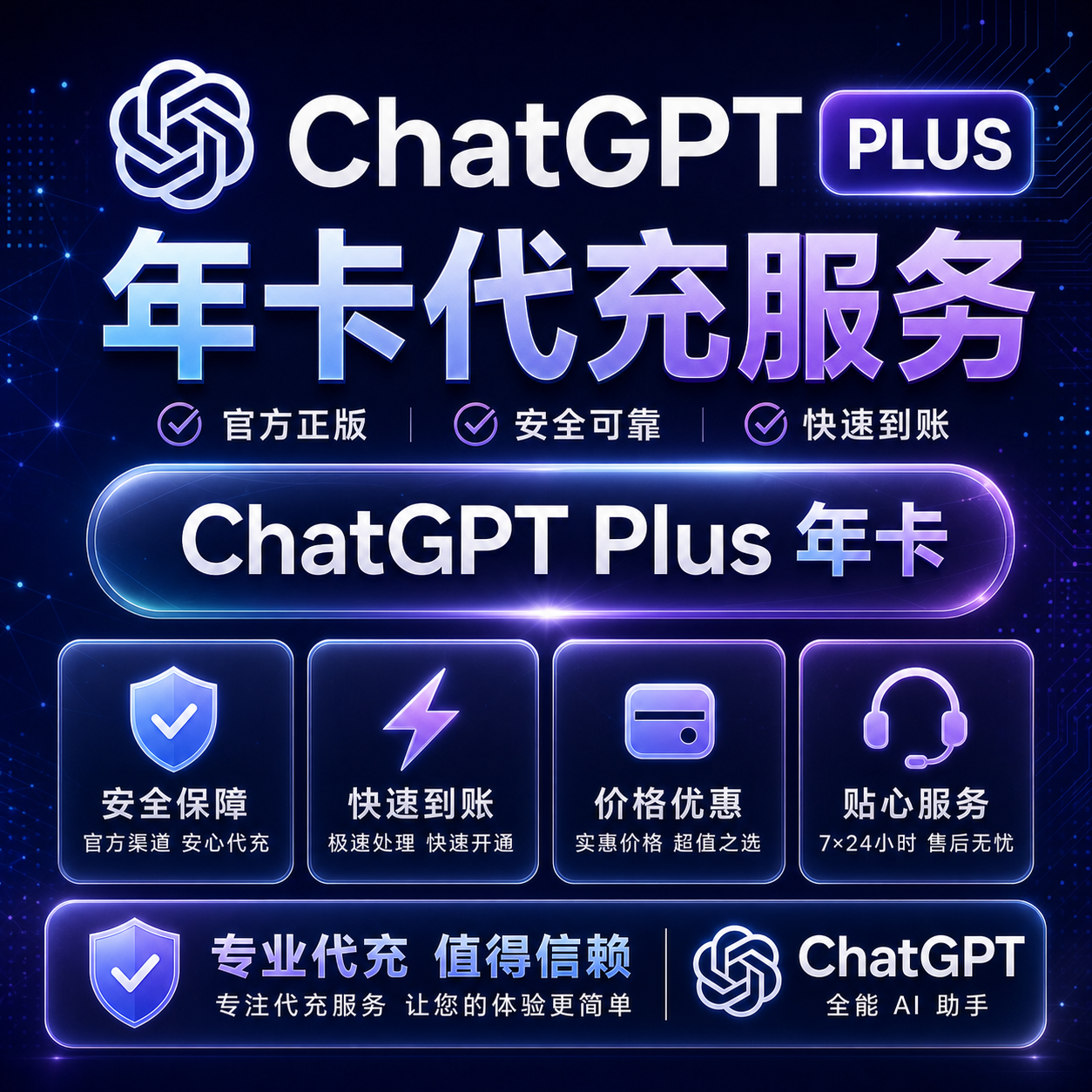 【官方直充质保30天】GPT Plus 年卡 官方充值 【正规ios品质有保障】商品图片