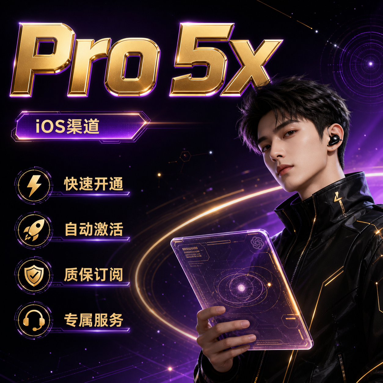 IOS【质保订阅】 Pro 5x 订阅 官方充值 免排队 秒充(5-10分钟到账)（可屯卡）