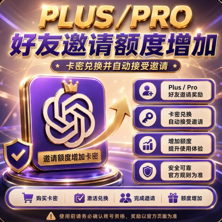 G plus/C0d 好友邀请奖励｜额度增加｜卡密自助邀请商品图片