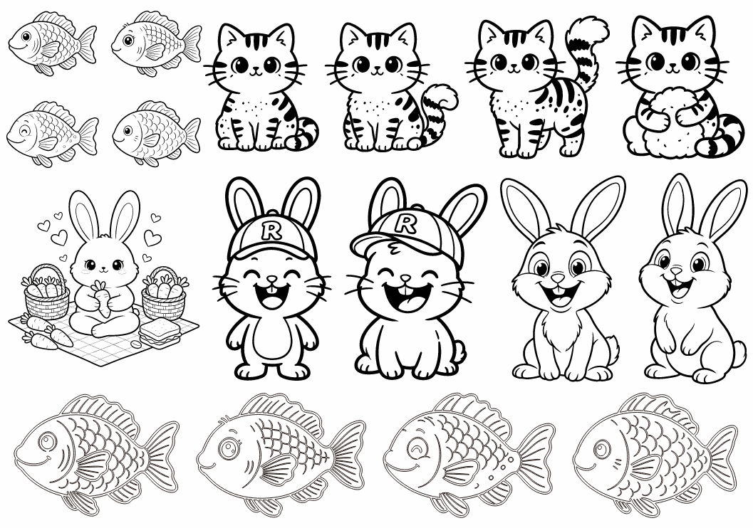 动物线条画【矢量图】