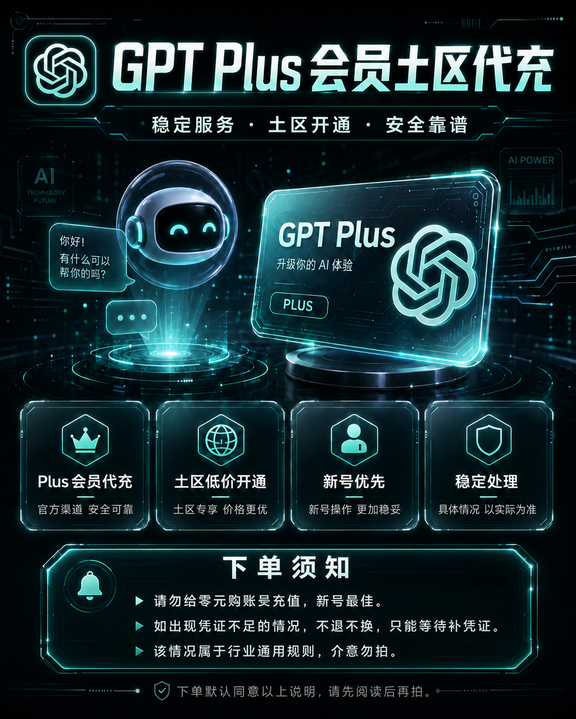 GPT PLUS土区直冲 质保订阅商品图片