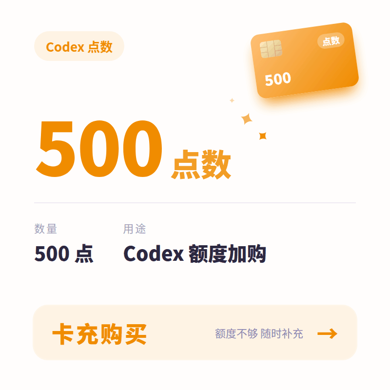 【官方充值】Codex 500额度 非Api商品图片