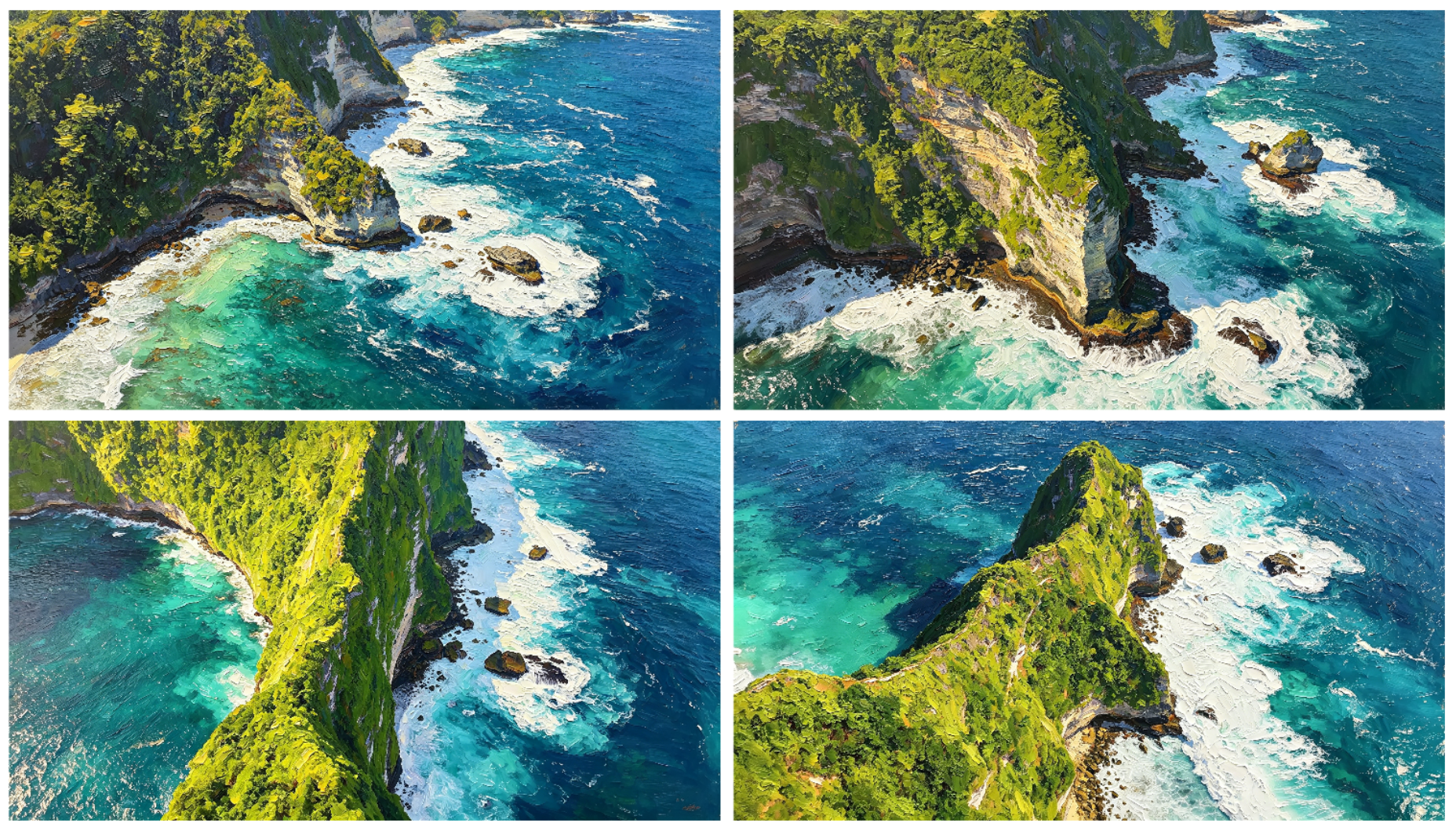 海岸线风景【油画4图】