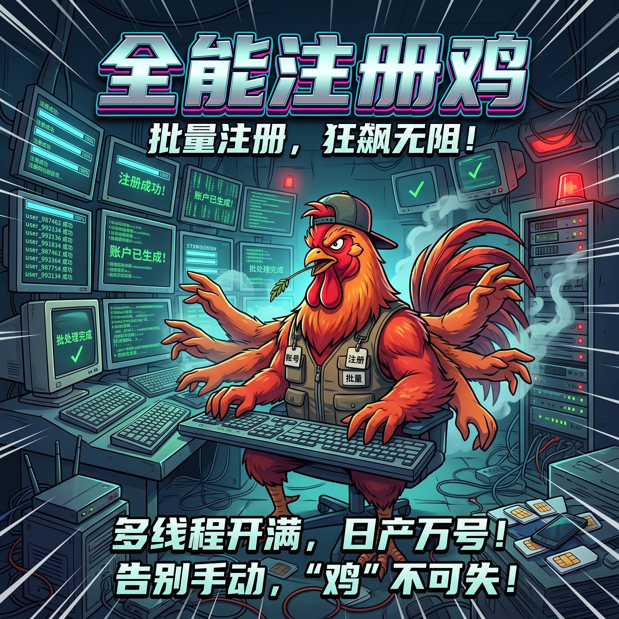 纯科技 纯协议 日产万号注册鸡商品图片