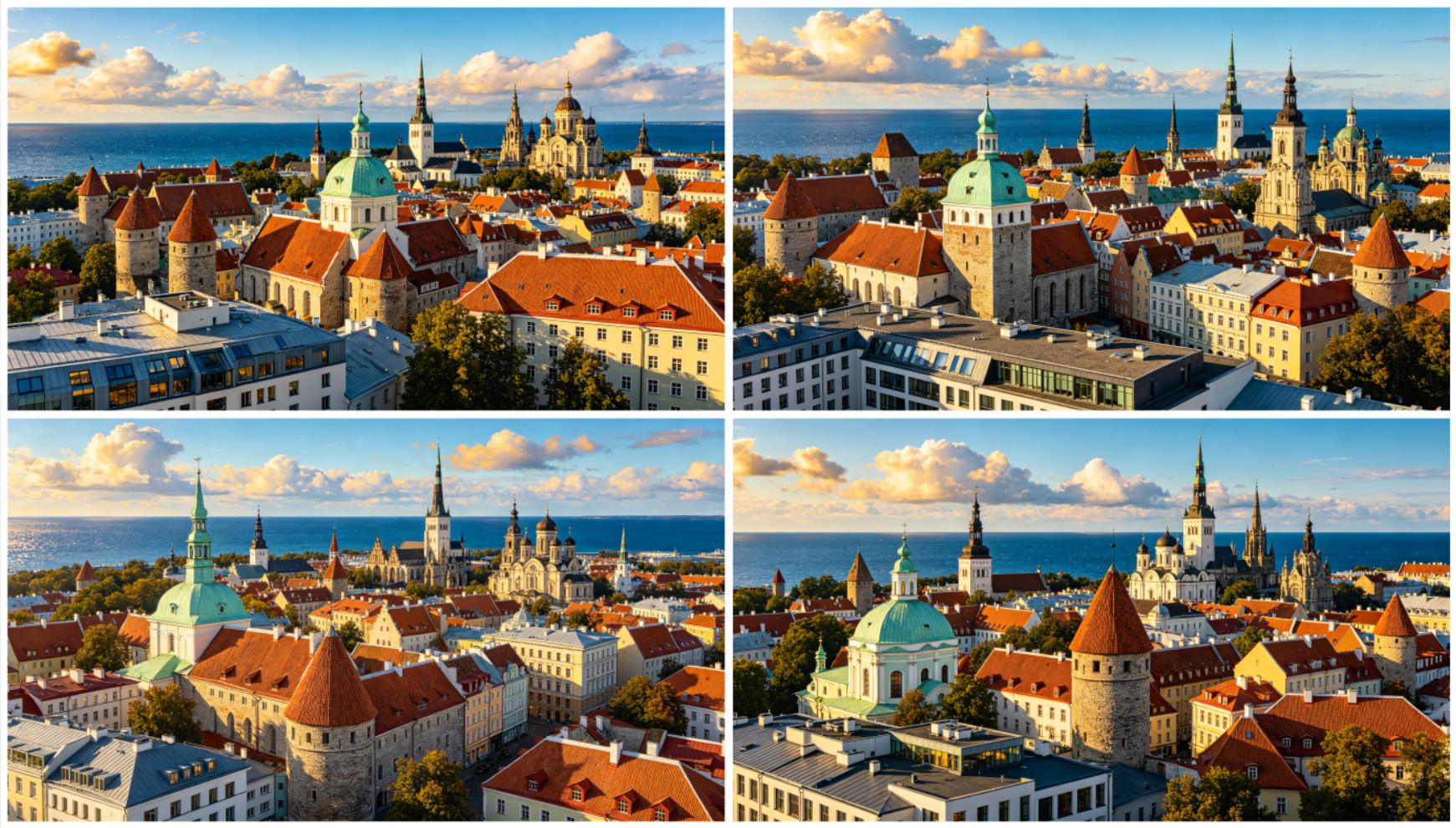爱沙尼亚塔林老城区航拍全景图(4张)