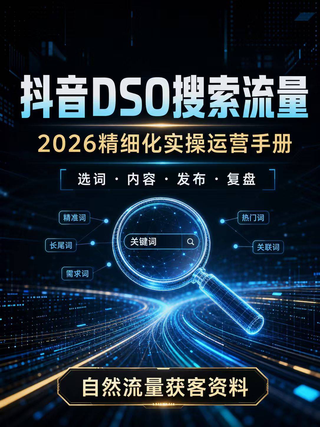 2026抖音DSO搜索流量实操手册 抖音运营获客教程 选词图文复盘