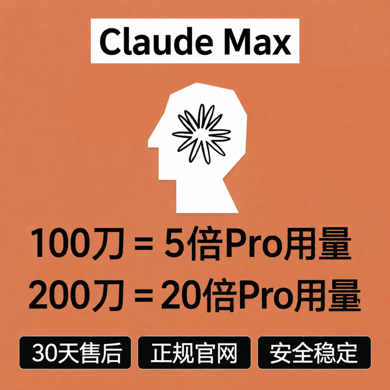 Claude 20x 1个月订阅成品号 【非质保】