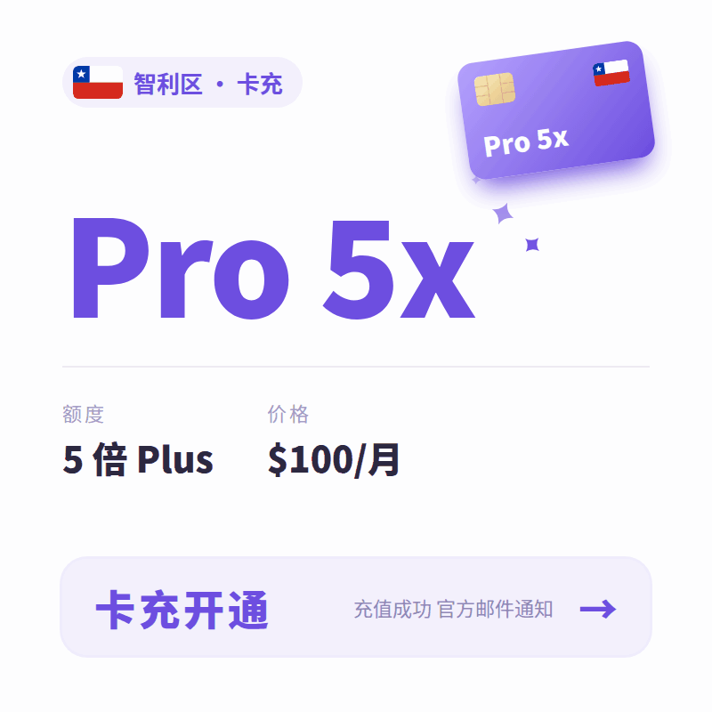 【智利】卡充Codex 5x Pro CDK 官网正规充值 一卡一绑 支持续费商品图片