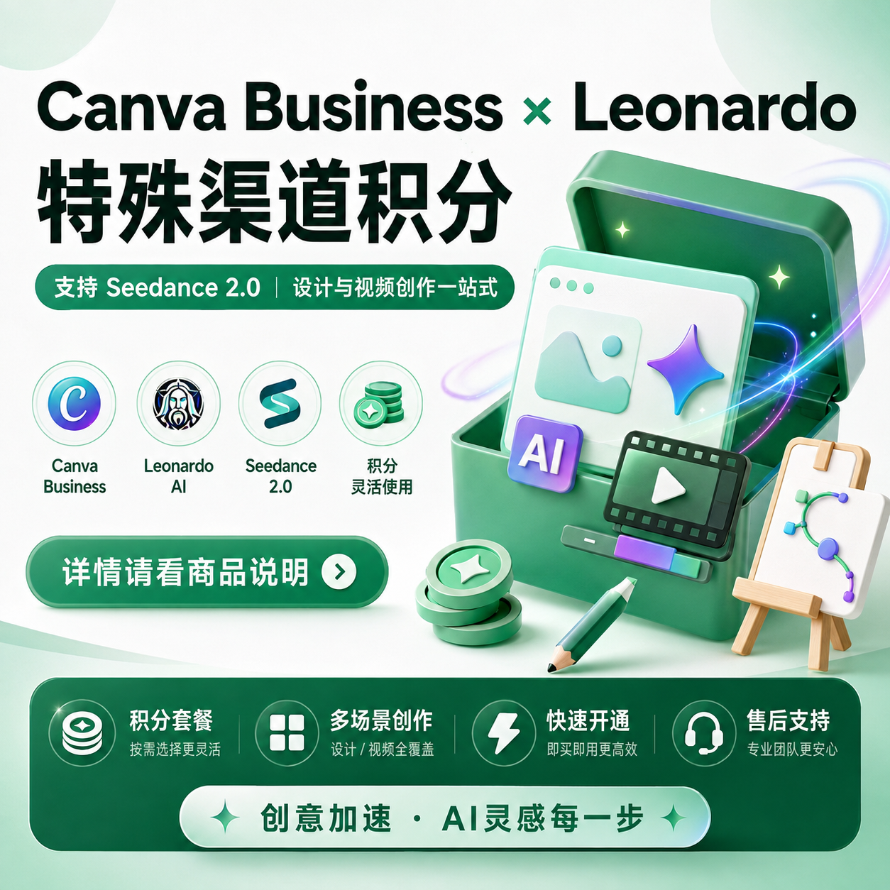 Canva Busines With Leonardo 特殊渠道月卡独享成品号 （质保首登）商品图片