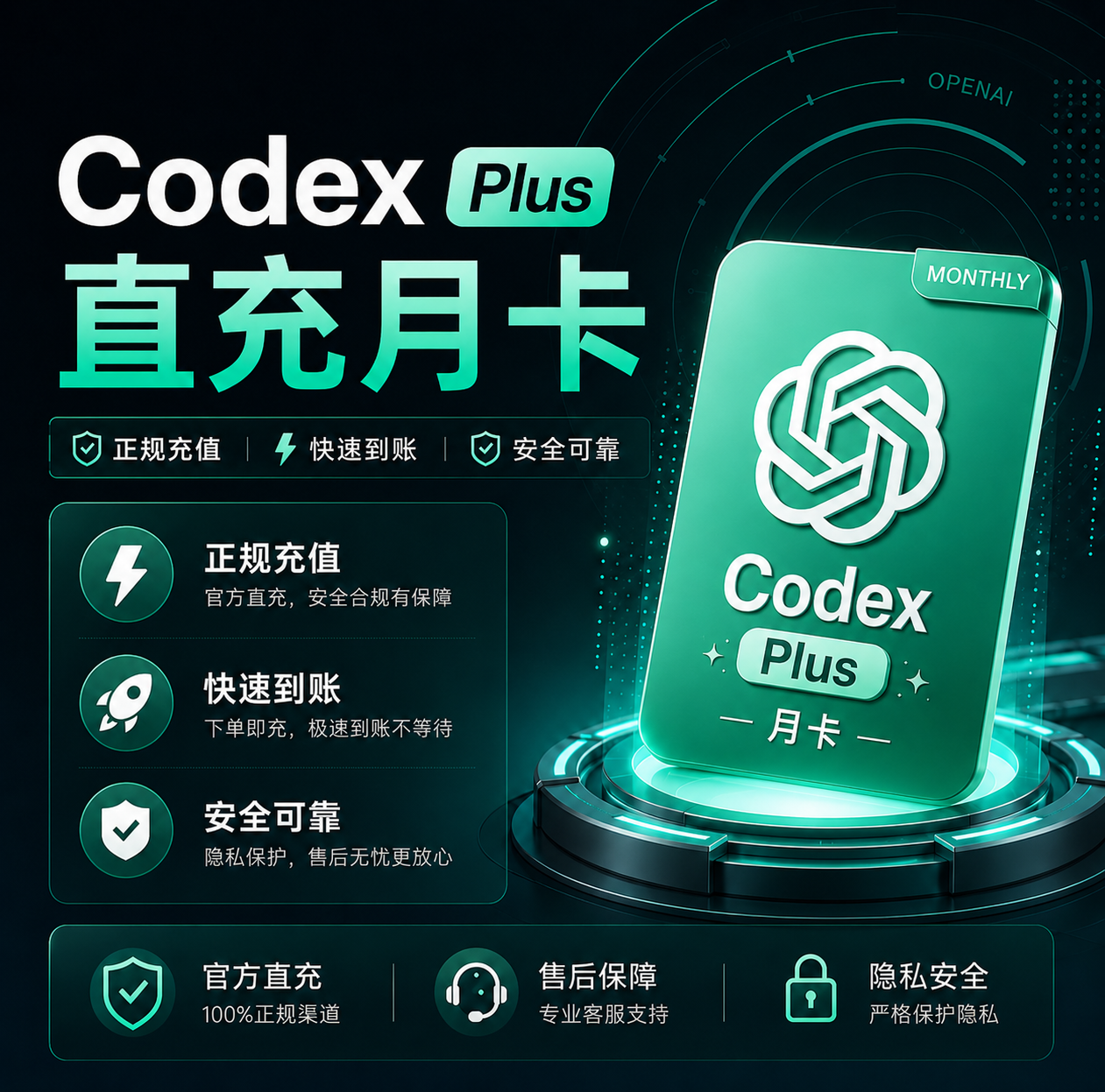 【菲区卡付】一个月Codex Plus 质保订阅 无法覆盖缩略图