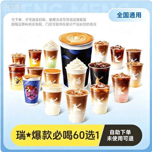 瑞幸咖啡 瑞幸咖啡50选一全国门店通用到店自提商品图片