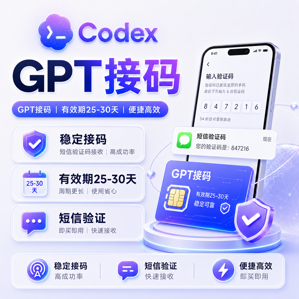 codex美卡接码（有效期20-30天）